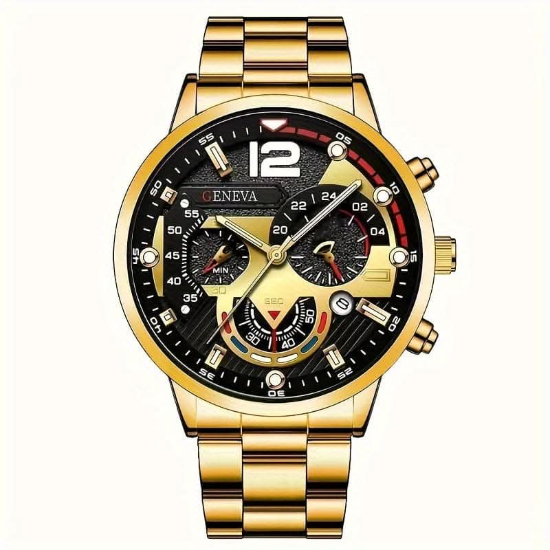 Fashion Men's Stainless Steel Calendar Watch