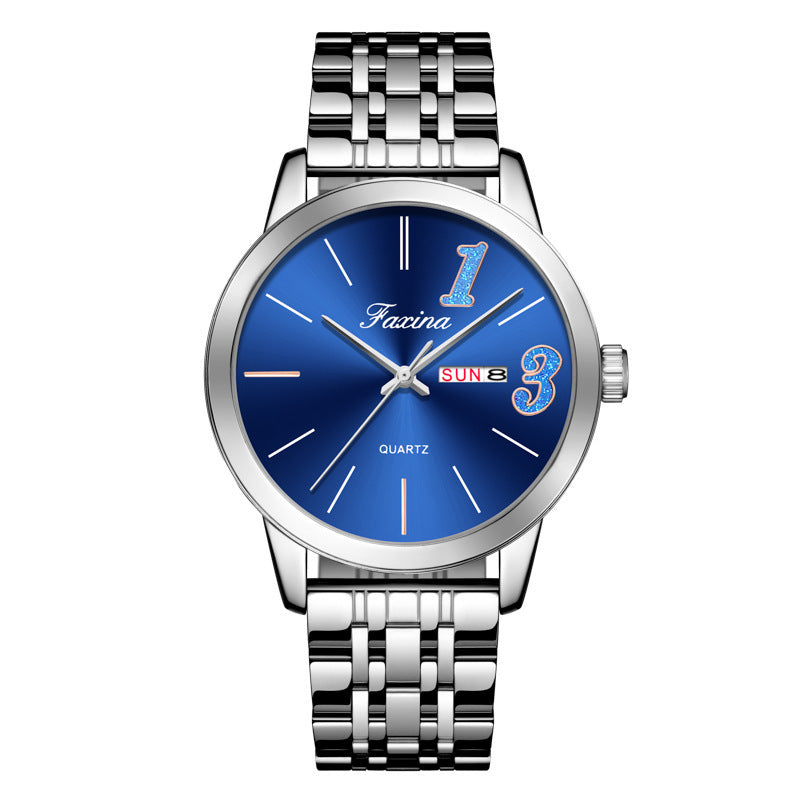 New Style for Life Couple 1314 Valentine's Day Fashion Waterproof Quartz Watch Steel Belt Watch Women's Male