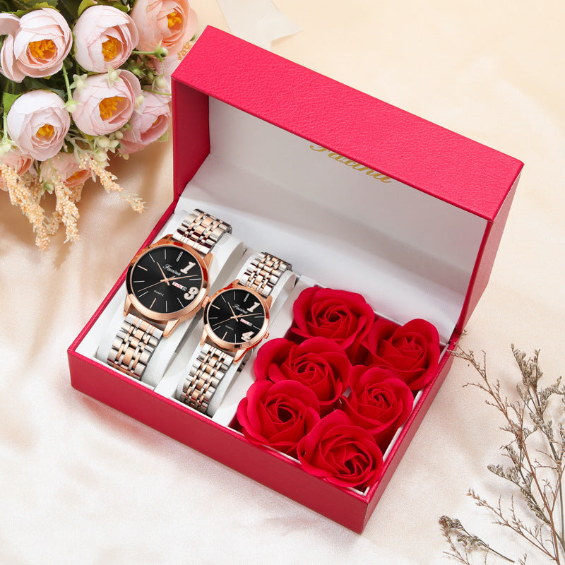 New Style for Life Couple 1314 Valentine's Day Fashion Waterproof Quartz Watch Steel Belt Watch Women's Male