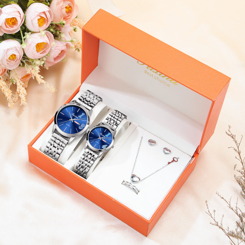 New Style for Life Couple 1314 Valentine's Day Fashion Waterproof Quartz Watch Steel Belt Watch Women's Male