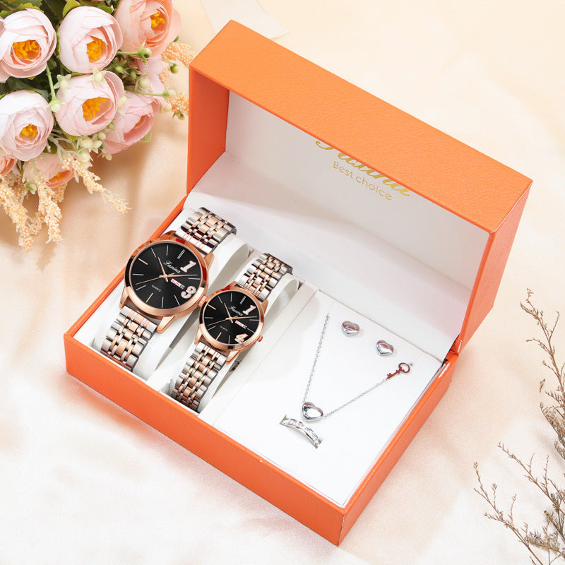 New Style for Life Couple 1314 Valentine's Day Fashion Waterproof Quartz Watch Steel Belt Watch Women's Male