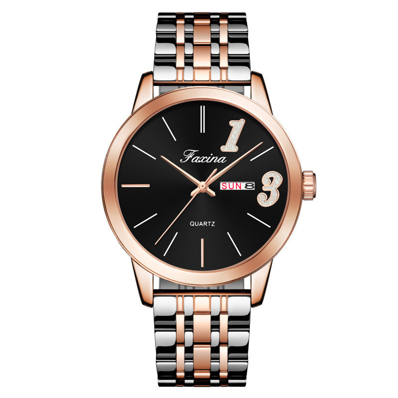 New Style for Life Couple 1314 Valentine's Day Fashion Waterproof Quartz Watch Steel Belt Watch Women's Male