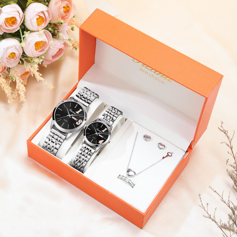 New Style for Life Couple 1314 Valentine's Day Fashion Waterproof Quartz Watch Steel Belt Watch Women's Male