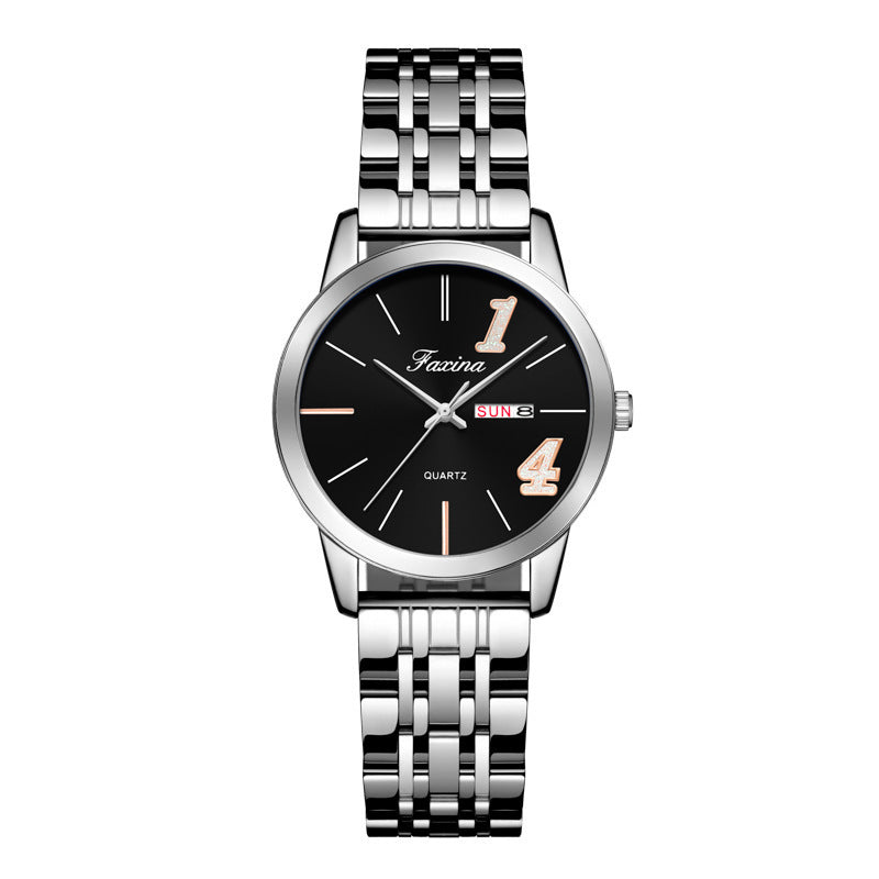 New Style for Life Couple 1314 Valentine's Day Fashion Waterproof Quartz Watch Steel Belt Watch Women's Male