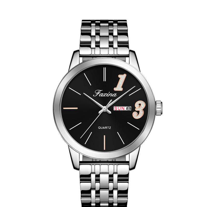 New Style for Life Couple 1314 Valentine's Day Fashion Waterproof Quartz Watch Steel Belt Watch Women's Male